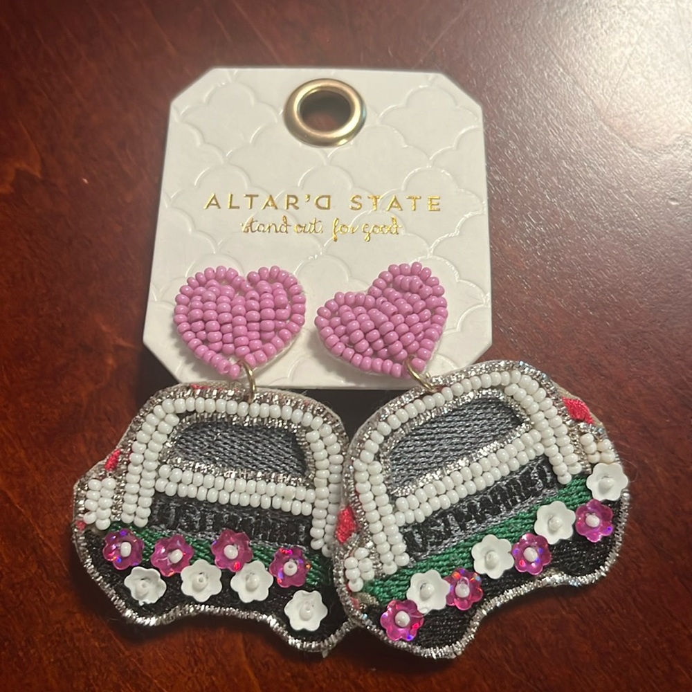 Altar’d state just married earrings. Never worn.